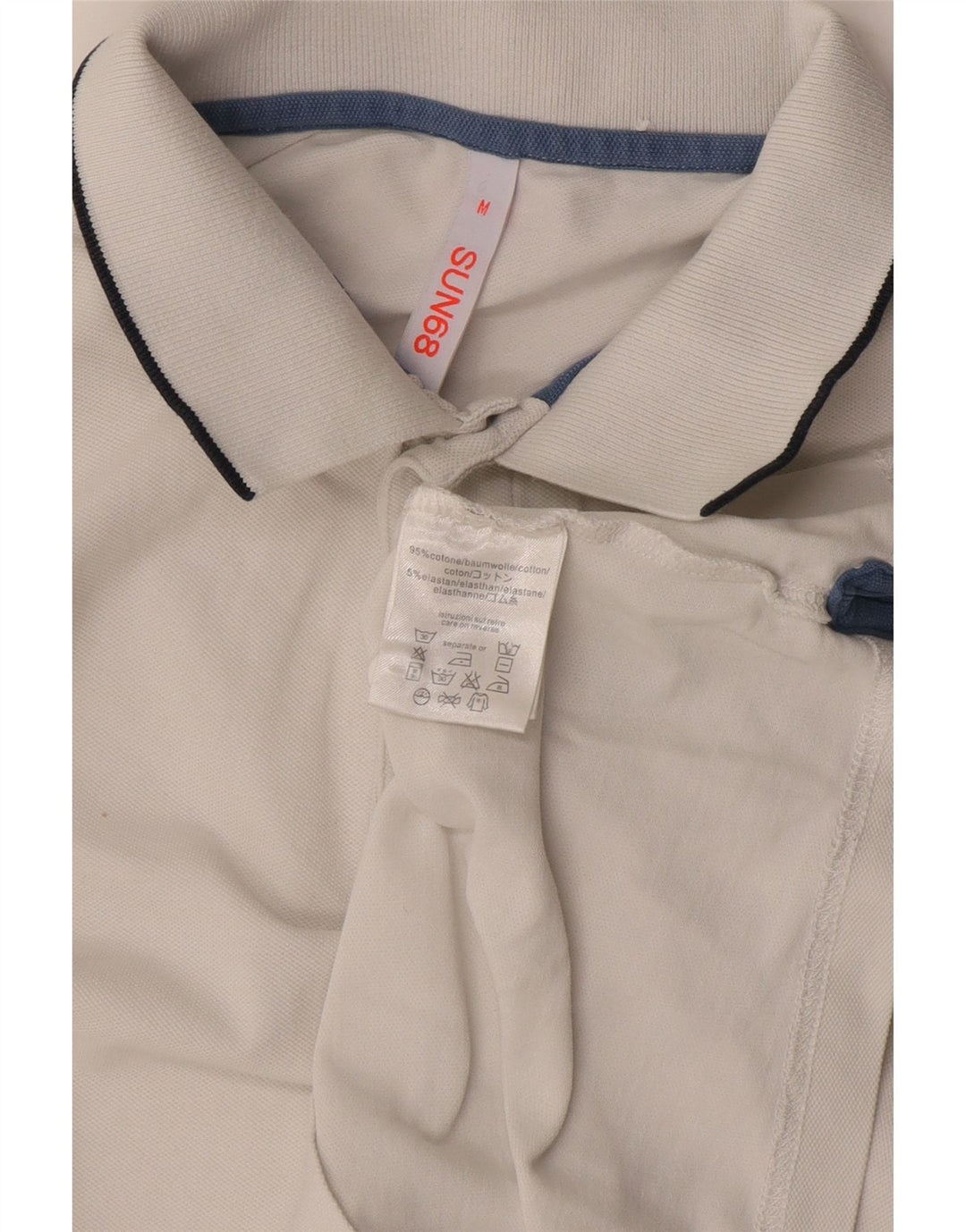 Sun68 Herren-Poloshirt aus mittelweißer Baumwolle