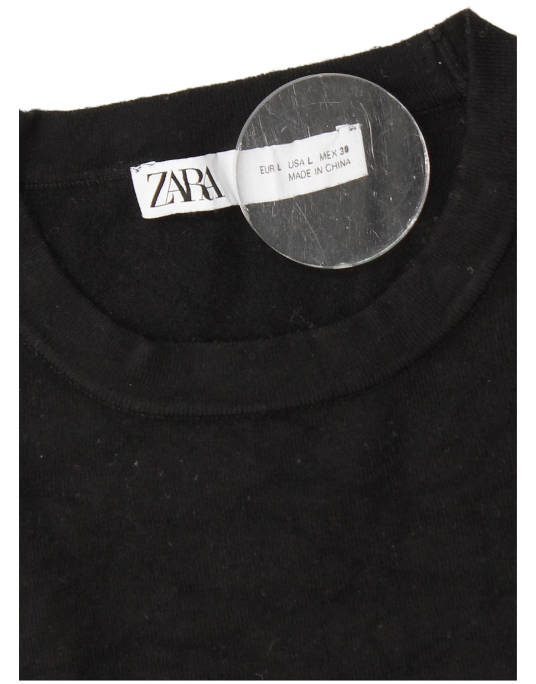 Zara Damen-Pullover mit Rundhalsausschnitt, Gr. 14, Schwarz
