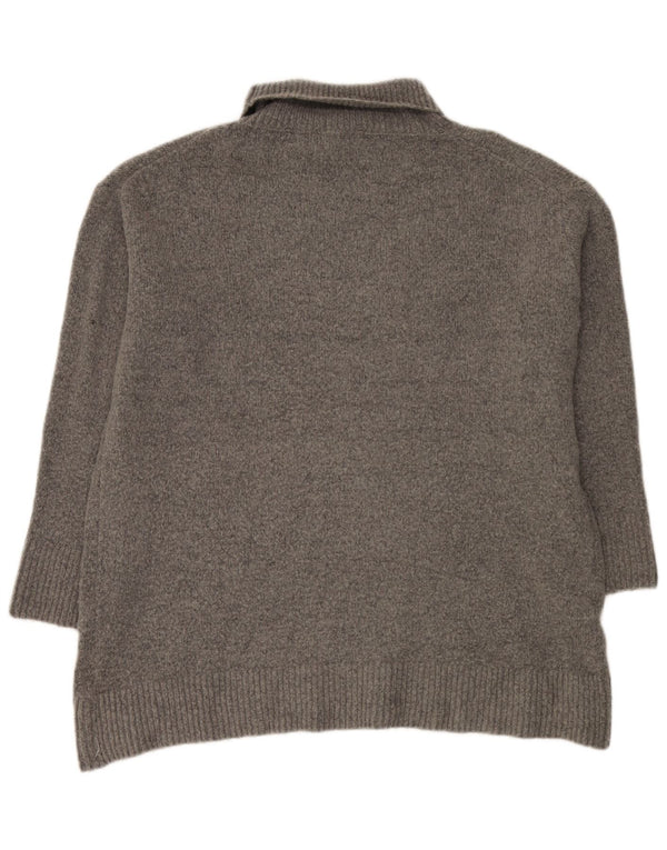 Zara Damen-Pullover mit Rollkragen, übergroß, Gr. 10, Small, Grau, Acryl