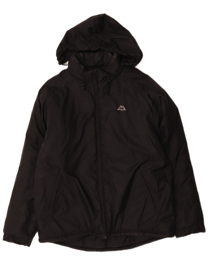 Kappa Herren-Jacke mit Kapuze, gepolstert, UK 40, Größe L, Schwarz, Polyamid
