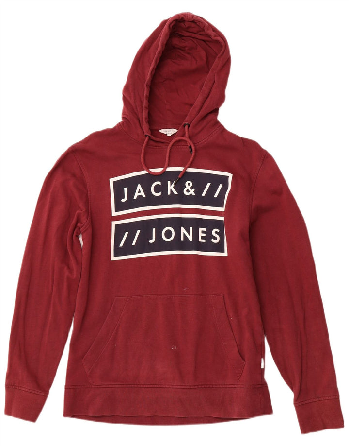 JACK & JONES Herren Core Graphic Kapuzenpullover, mittlere Burgunderrote Baumwolle