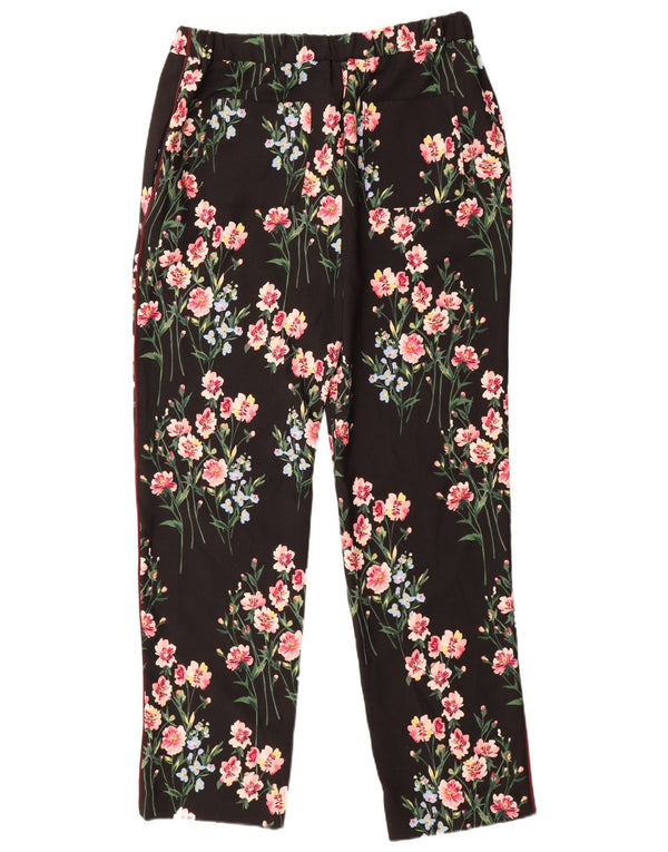 Marks & Spencer Damen Freizeithose UK 14 Large W34 L33 Schwarz geblümt