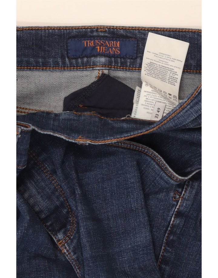 TRUSSARDI Herren Slim Jeans W33 L30 Blaue Baumwolle