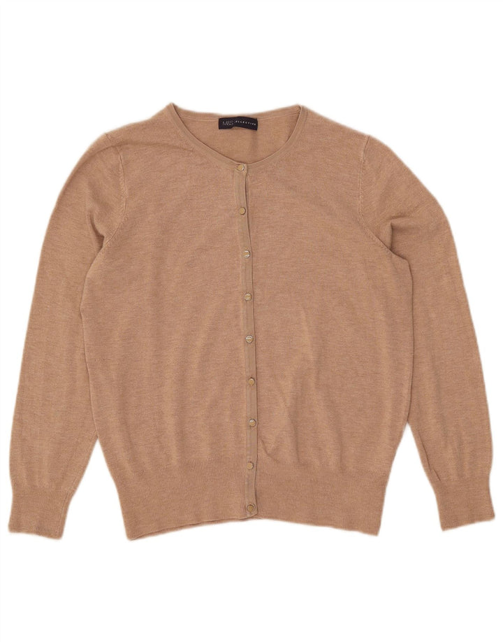Marks & Spencer Damen-Cardigan-Pullover UK 12 Mittelbeige Viskose