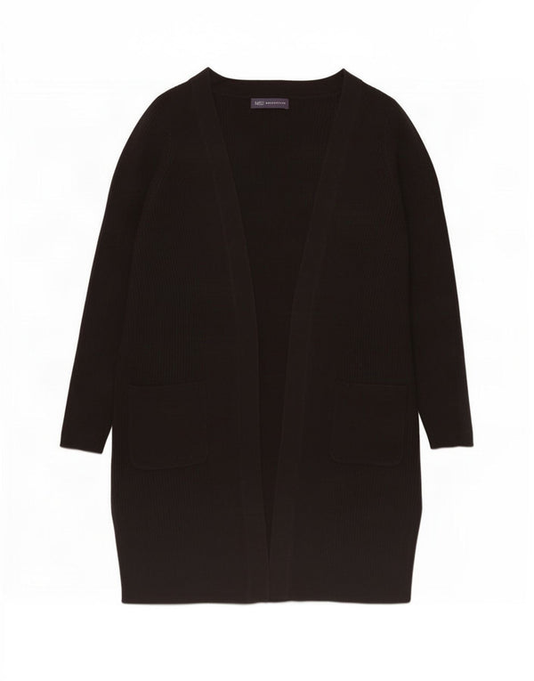Marks & Spencer Damen Longline Open Cardigan Pullover UK 10 Small Schwarz