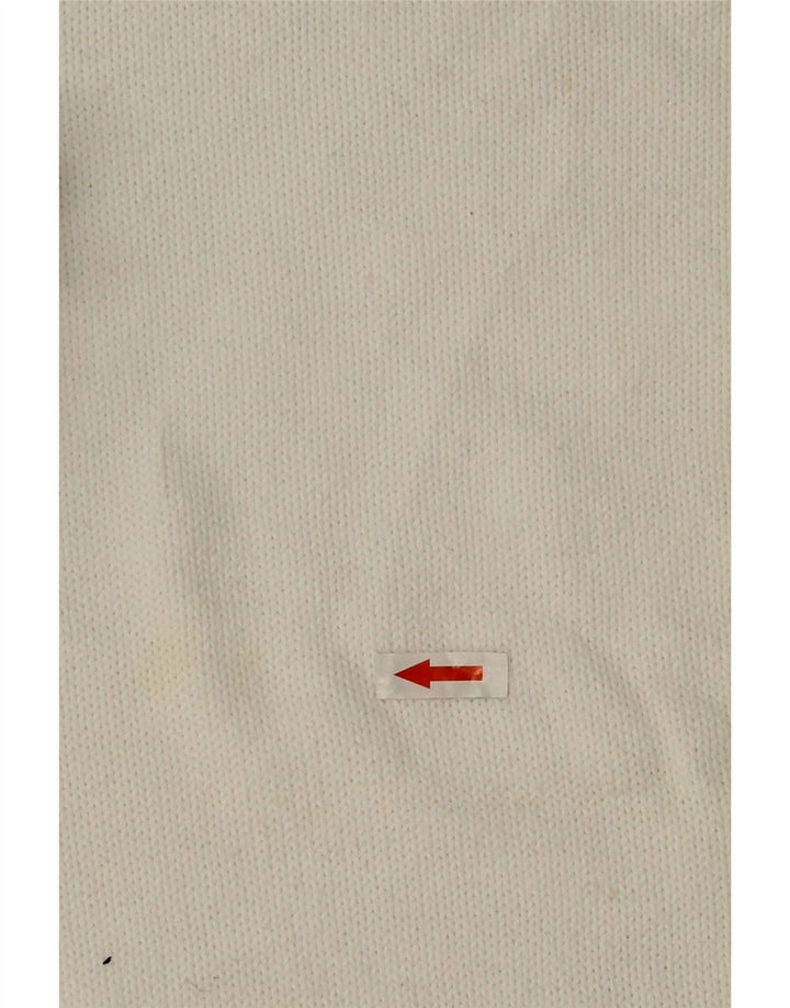Marks & Spencer Damen-Pullover mit Rundhalsausschnitt, UK 16, Größe L, weiße Baumwolle