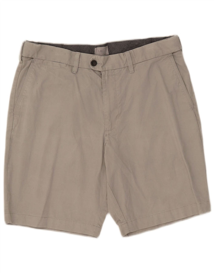 Marks & Spencer Herren Chinoshorts W36 Large Grau Baumwolle