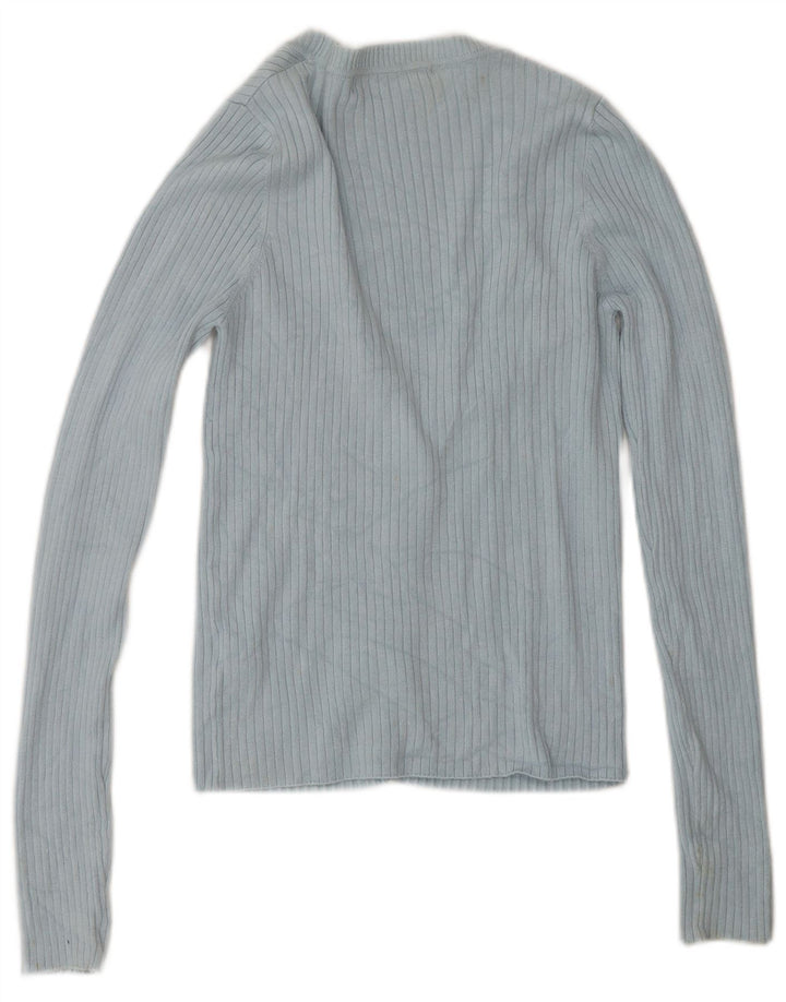 Zara Damen-Cardigan-Pullover UK 12 Mittelblauer Rayon