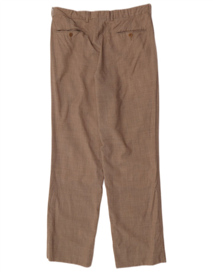 Vintage Herren gerade Anzughose W32 L30 Beige