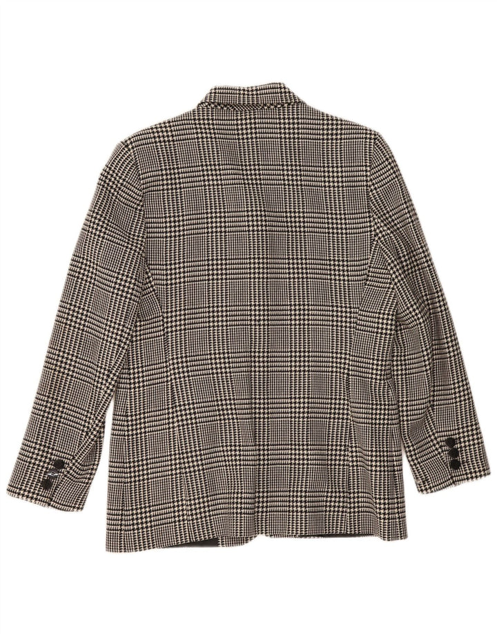 Marks & Spencer Damen-Blazer mit 3 Knöpfen, Gr. 14, Schwarz, Hahnentrittmuster