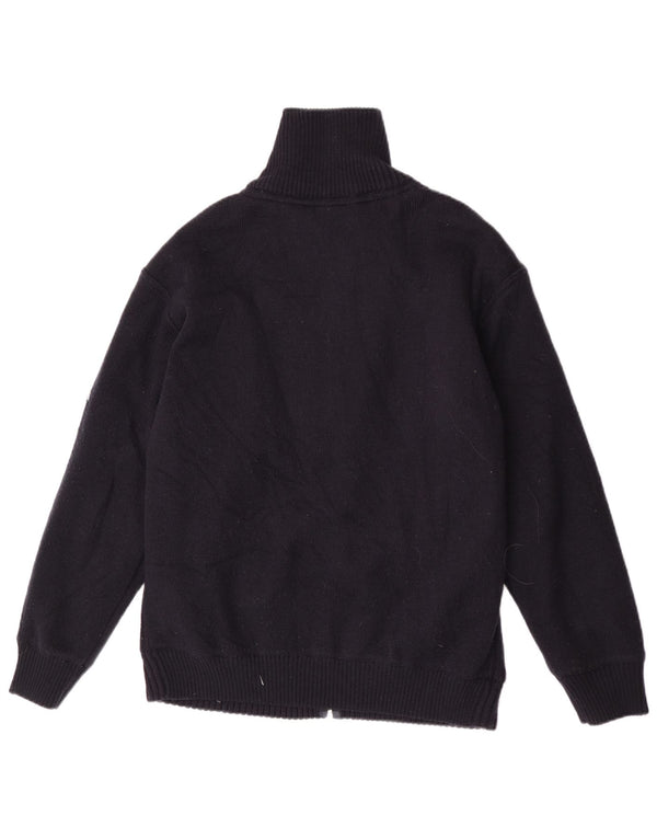 Vintage Herren Cardigan Pullover XL Marineblaue Merinowolle