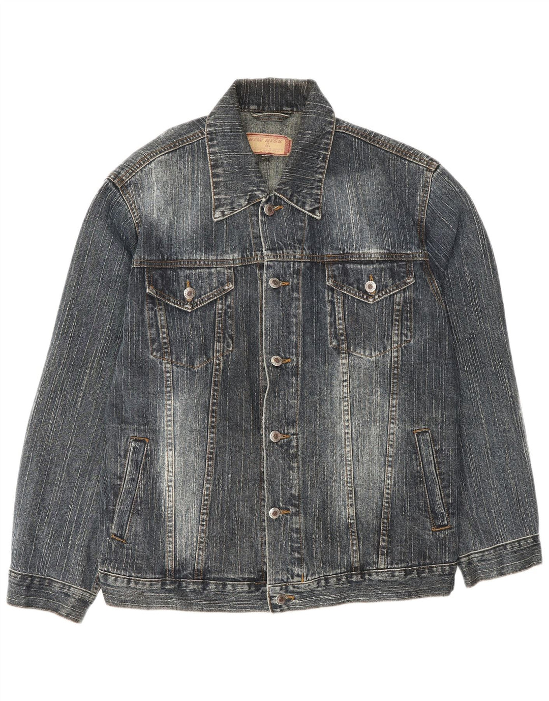 Vintage Herren Jeansjacke UK 44 2XL Marineblaue Baumwolle