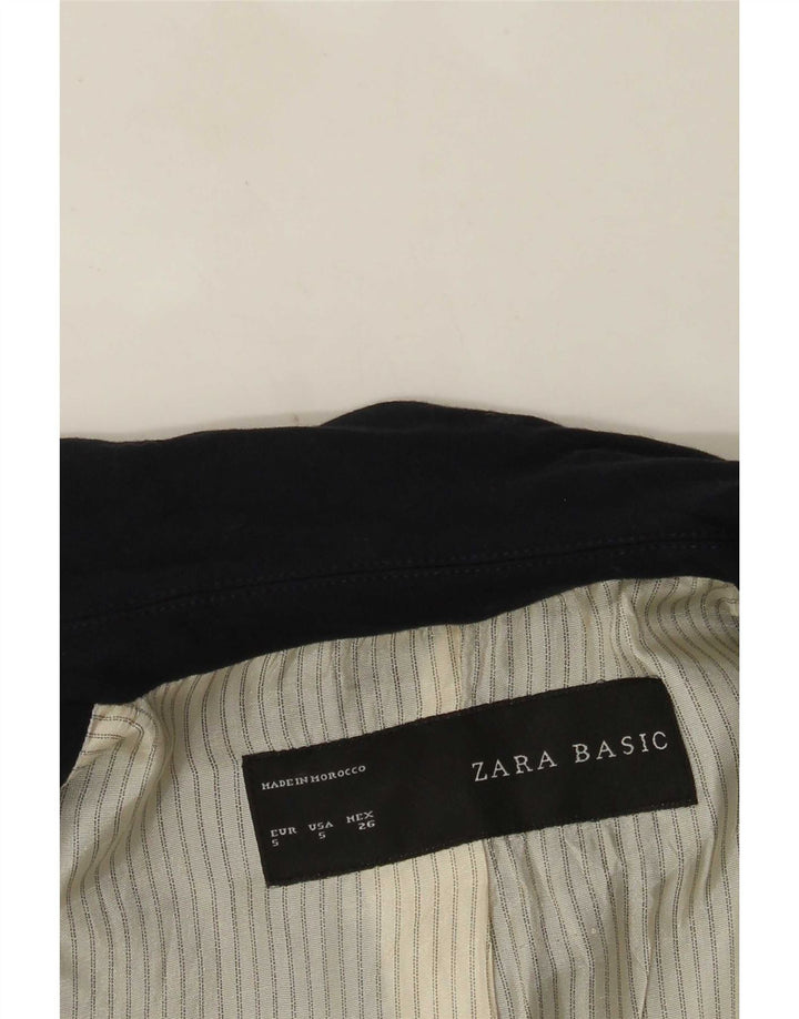 Zara Damen 1-Knopf-Blazerjacke UK 10 Small Marineblau