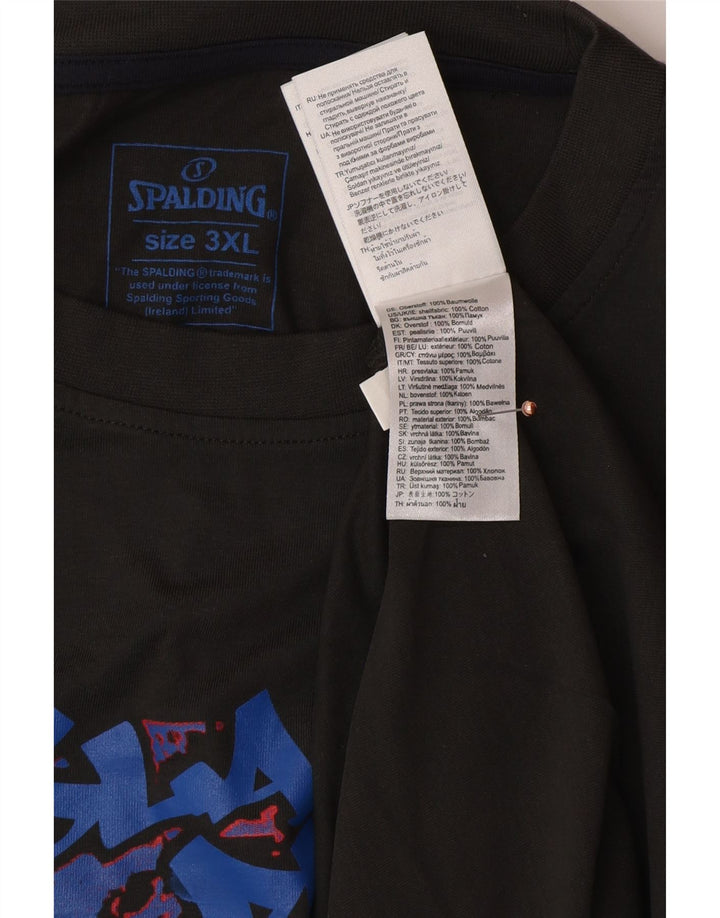 SPALDING Herren Grafik T-Shirt Top 3XL Grau Baumwolle