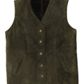 Vintage Damen Wildlederweste UK 14 Large Khaki