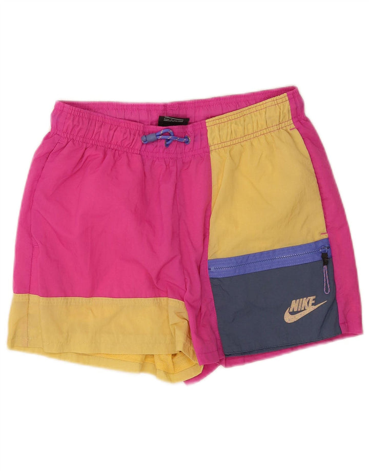 Nike Herren-Sportshorts aus mittelrosa Colourblock-Nylon