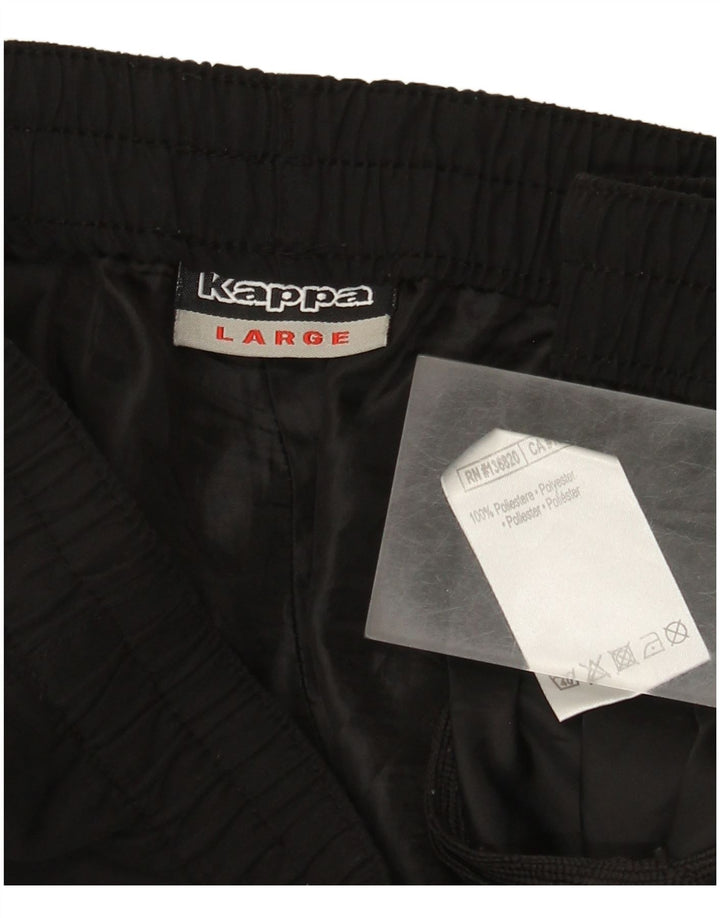 Kappa Herren-Trainingshose, groß, aus schwarzem Polyester