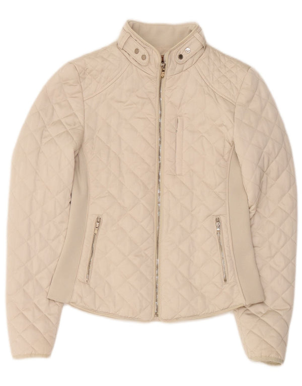 Zara Damen Steppjacke UK 12 Medium Off White