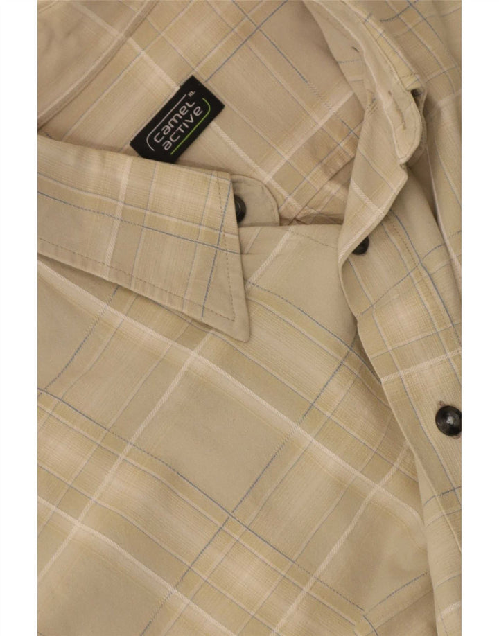 Camel Active Herren Kurzarmhemd XL Beige kariert