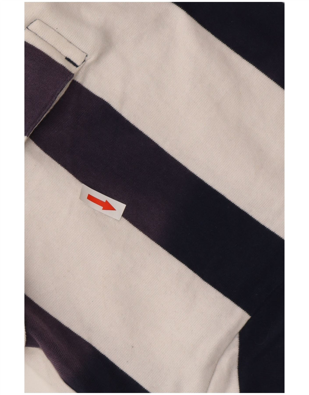 CREW CLOTHING Herren-Langarm-Rugby-Poloshirt, klein, weiß gestreift, Baumwolle