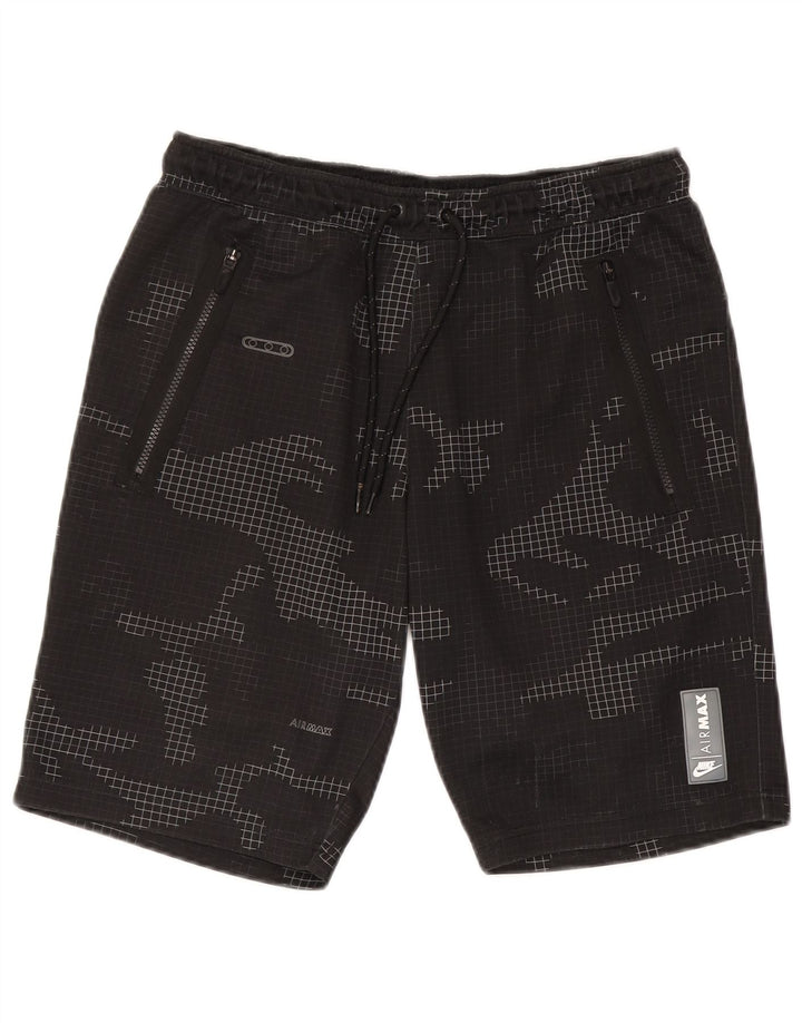 Nike Herren-Sportshorts, mittelgroß, schwarzes Camouflage-Polyester