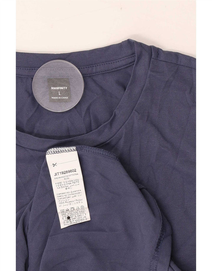 Manfinity Herren-T-Shirt mit Grafik, groß, Marineblau, Polyester