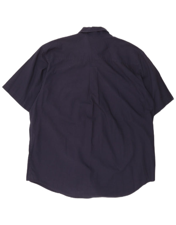 TIMBERLAND Herren Kurzarmhemd 2XL Marineblau Baumwolle