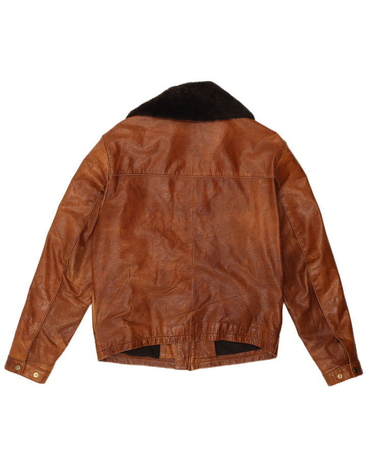 Conbipel Herren Lederjacke IT 48 Mittelbraunes Leder