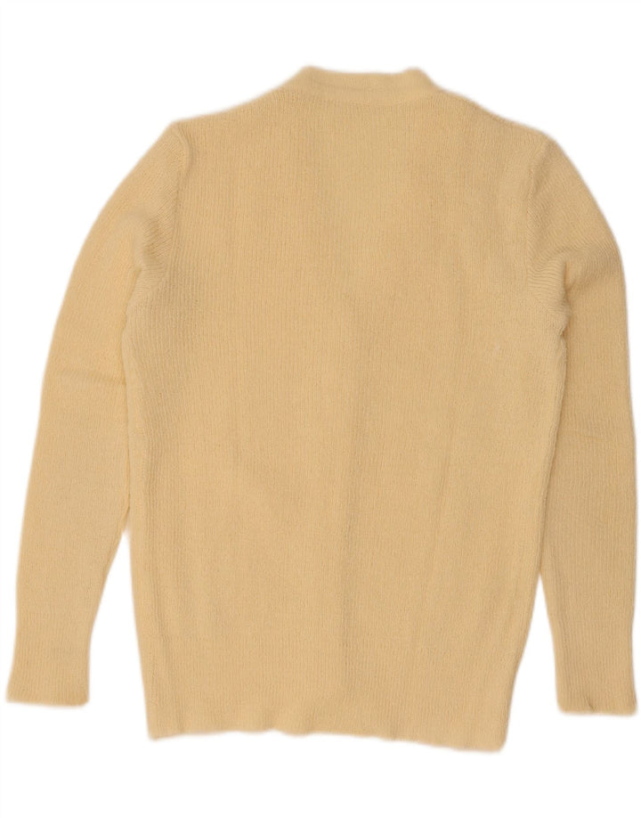Vintage Damen Cardigan Pullover UK 12 Mittelgelb
