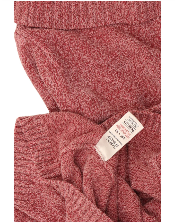Marks & Spencer Rollkragenpullover für Damen, UK 10, Größe S, rosa Viskose