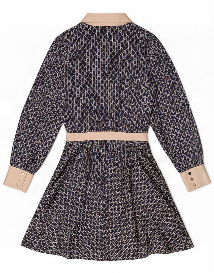 Guess By Marciano Damen-Kleid mit abstraktem Muster in A-Linie, US 6 Medium Navy Blu