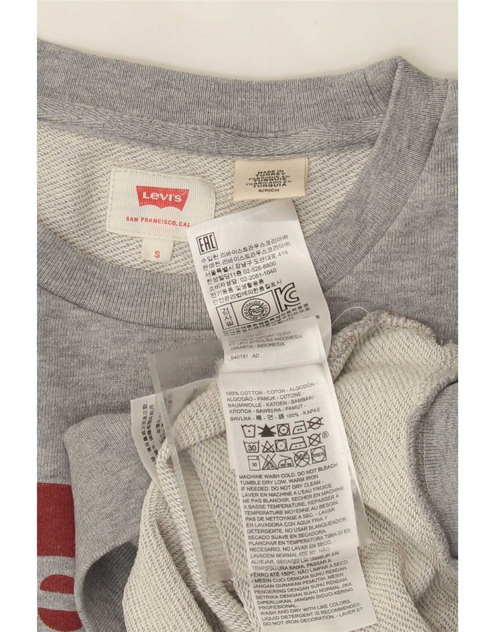 Levi's Herren-Sweatshirt mit Grafik, Größe S, graue Baumwolle