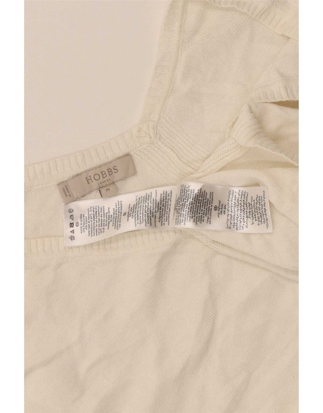 Hobbs Damen-Pullover, übergroß, V-Ausschnitt, Gr. 14, Mittelweiß