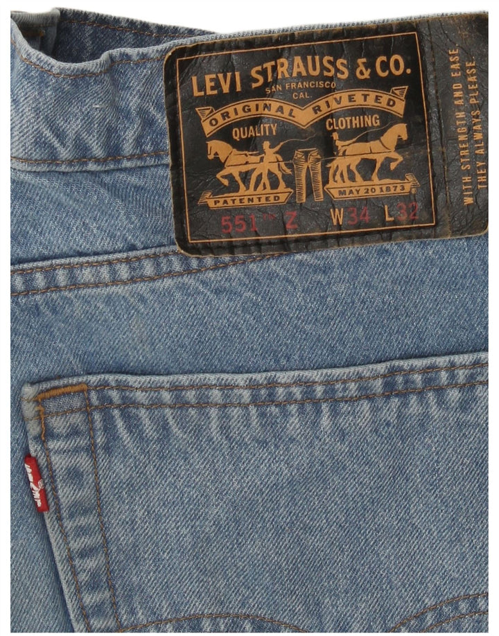 Levi's Herren 551 Straight Jeans W34 L32 Blaue Baumwolle