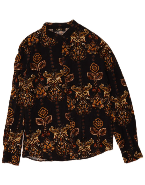 ADON Herrenhemd Small Schwarz Paisley