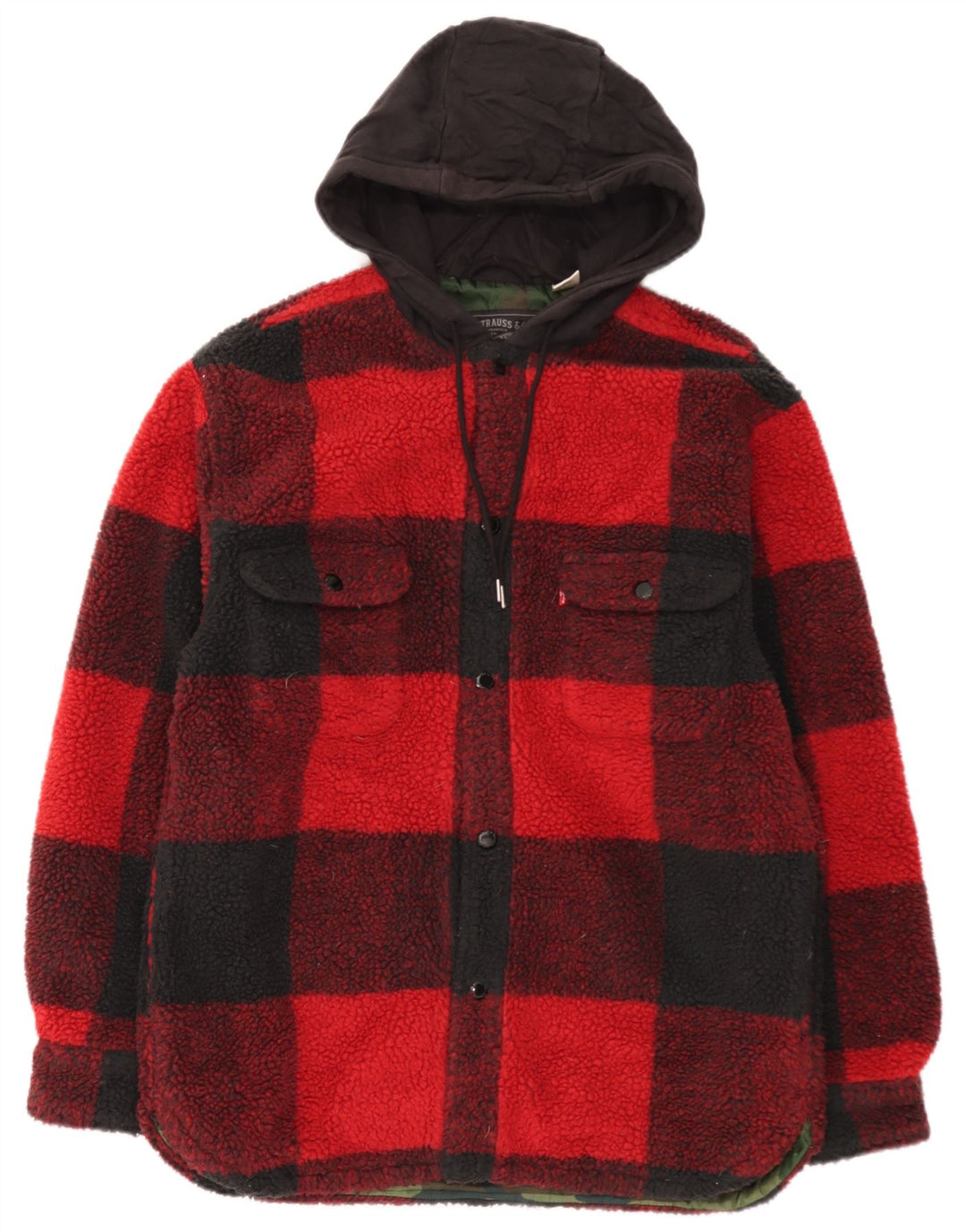 Levi's Herren-Lumberjack-Flanellhemd mit Kapuze, klein, rot kariert