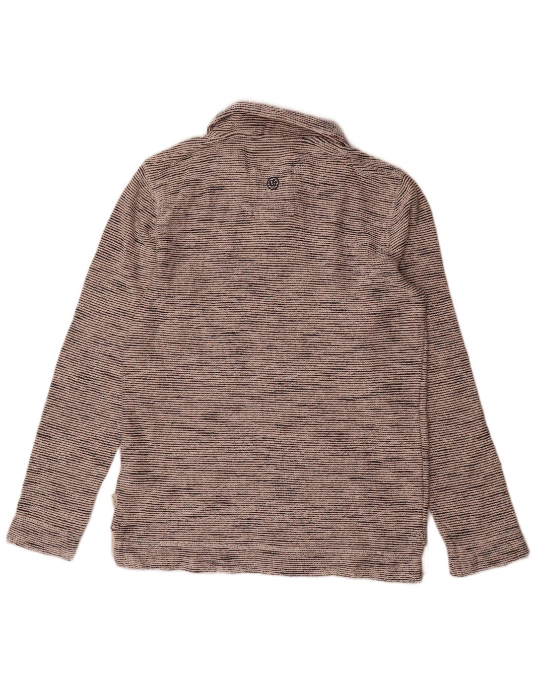 Fat Face Herren-Sweatshirt mit Reißverschluss am Hals, klein, grau gefleckte Baumwolle