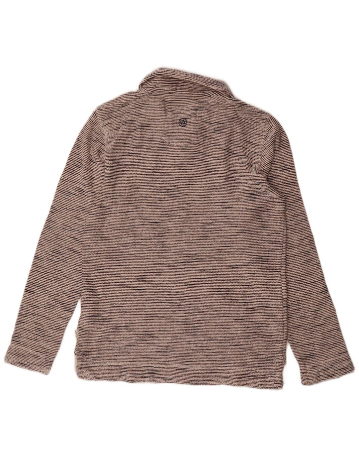 Fat Face Herren-Sweatshirt mit Reißverschluss am Hals, klein, grau gefleckte Baumwolle