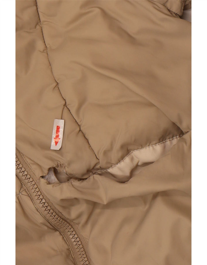 Zara Wattierte Jacke mit Kapuze für Mädchen, 11–12 Jahre, beige, Polyester