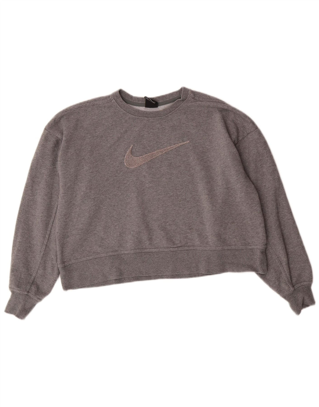 Nike Womens Dri Fit Graphic Oversized Sweatshirt Pullover UK 10 Small Grau