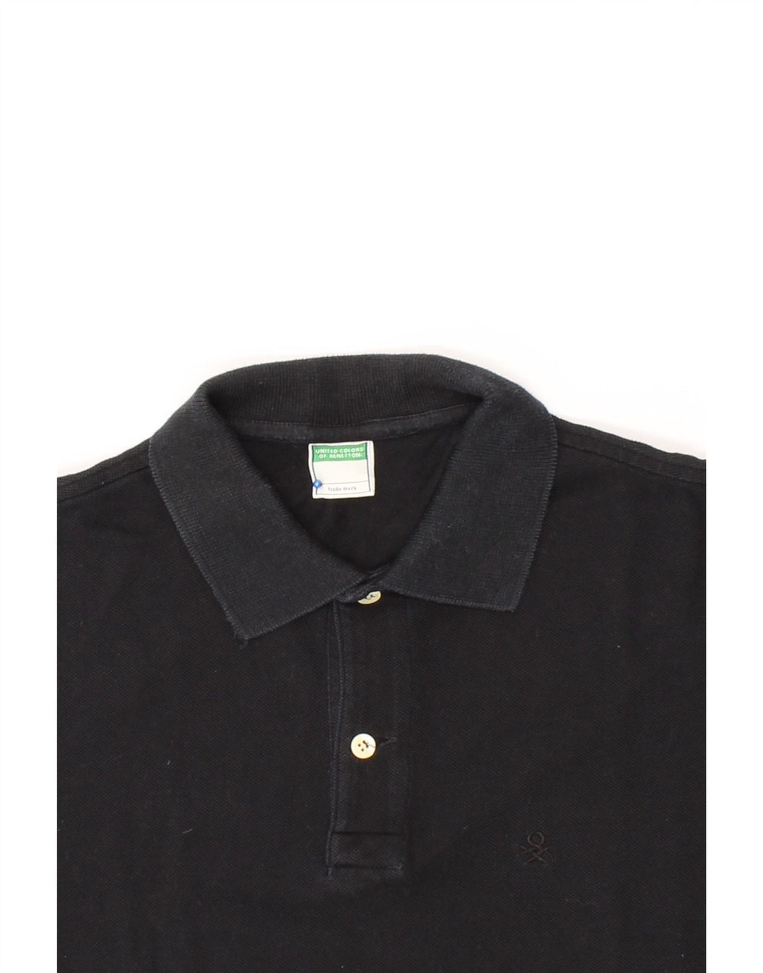 BENETTON Mens Polo Shirt Small Black Cotton Vintage Benetton and Second-Hand Benetton from Messina Hembry 