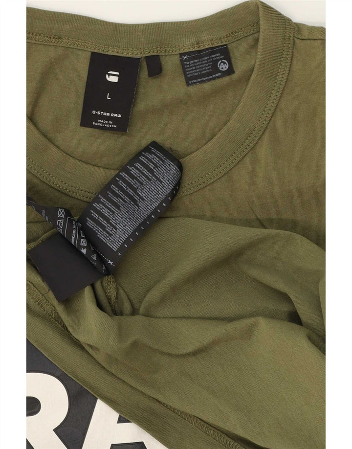 G-Star Herren T-Shirt mit Grafik, groß, Khaki, Baumwolle