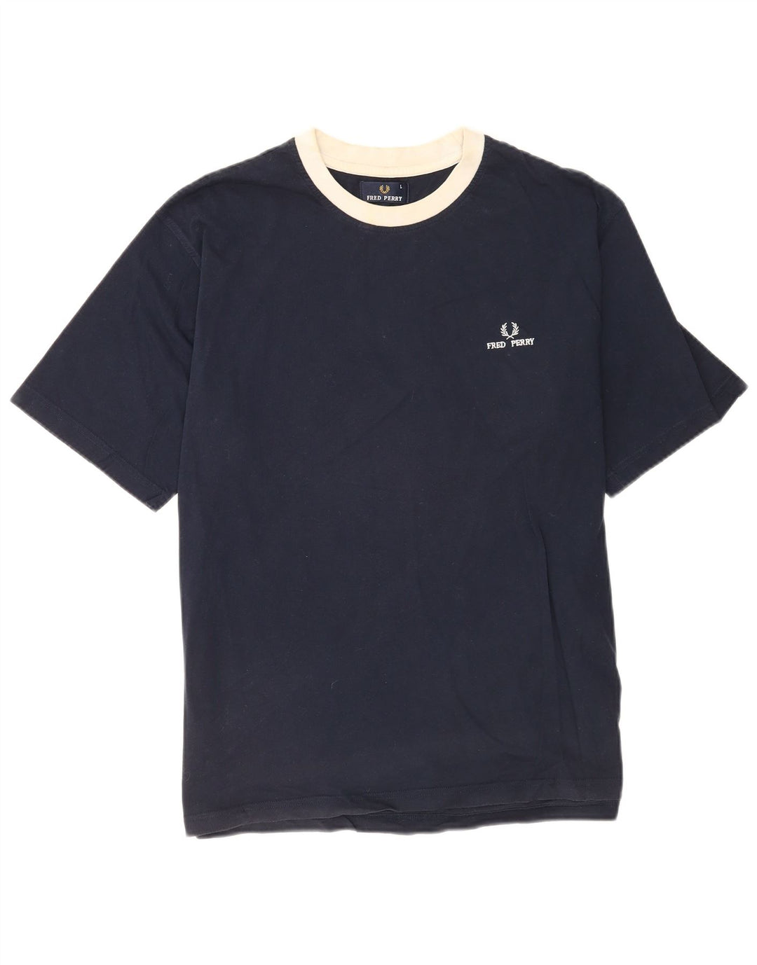 Fred Perry Herren T-Shirt Top Large Marineblau Baumwolle