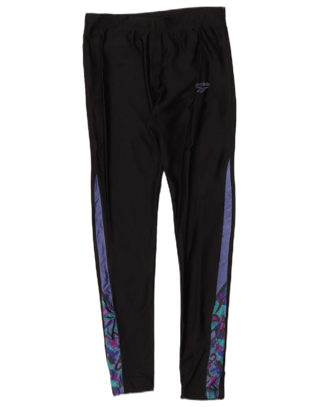 Reebok Damen Leggings UK 12 Mittelschwarzes Colourblock-Polyester