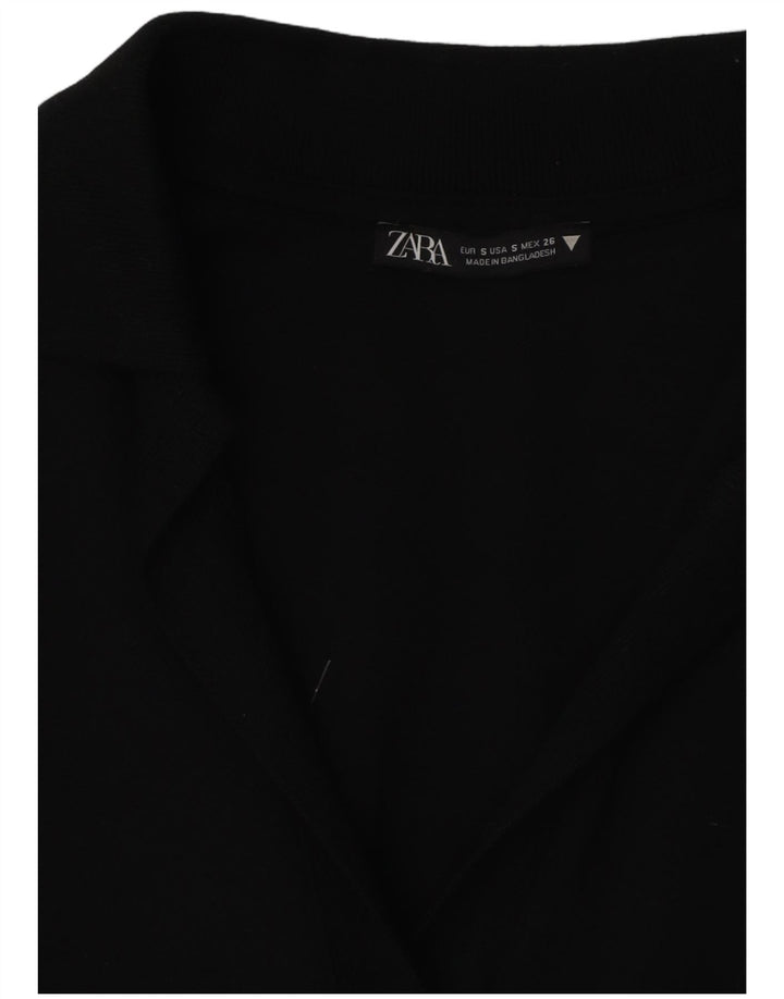 ZARA Damen Polokleid UK 10 Small Schwarz