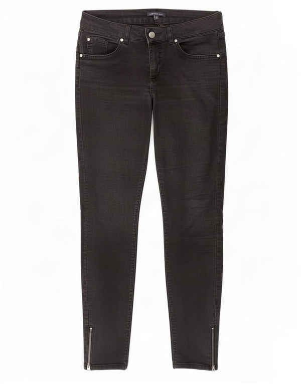 Marks & Spencer Damen Skinny Jeans UK 10 Small W28 L26 Schwarze Baumwolle