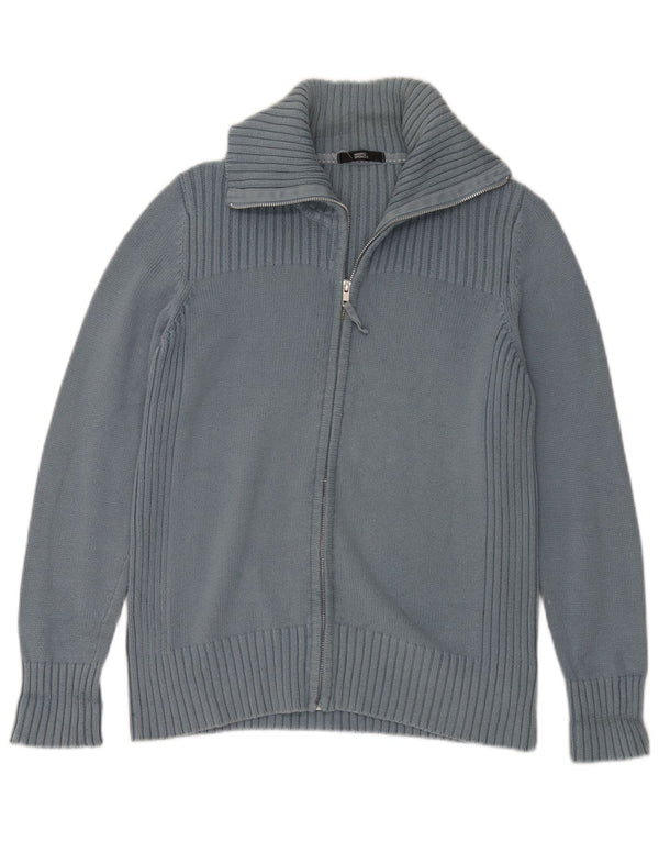 Marks & Spencer Damen-Cardigan-Pullover UK 16 Große blaue Baumwolle