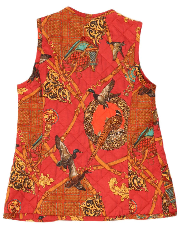 Britische Khaki-Damen-Steppweste, UK 12, Mittelrot, nautisch