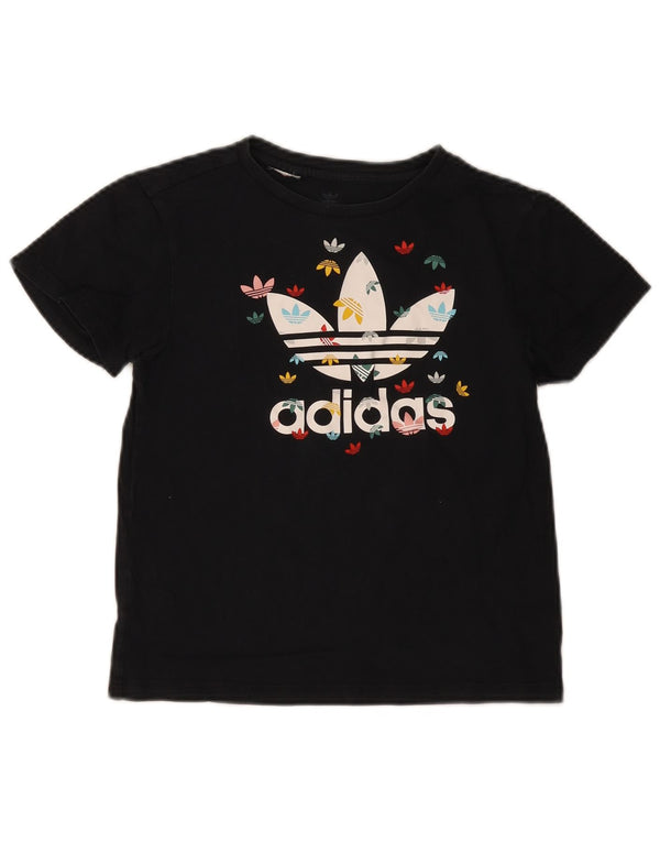 Adidas Mädchen Grafik T-Shirt Top 10-11 Jahre Schwarz