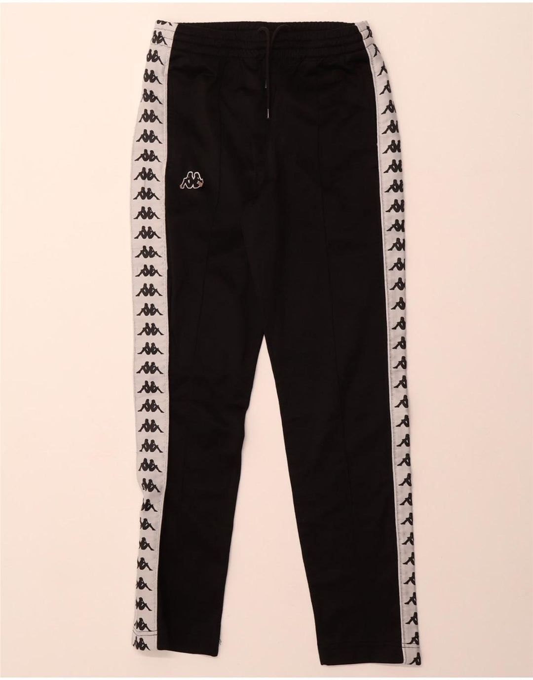 KAPPA Mens Graphic Tracksuit Trousers XS Black Colourblock Polyester